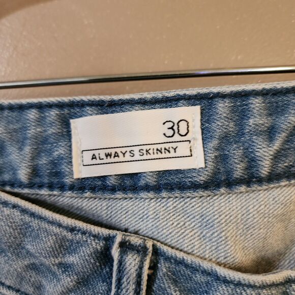 Gap 1969 Womens Always Skinny Jeans Size 30 Light Blue Mid Rise Stretch - Picture 11 of 12